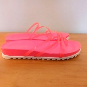 NWOT Nine West Beach Sandals Hot Pink Women's Size 9.5 Medium